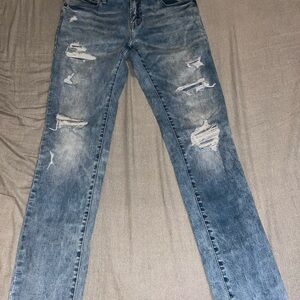 Men's Distressed Blue Jeans